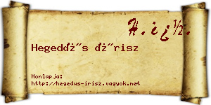 Hegedűs Írisz névjegykártya